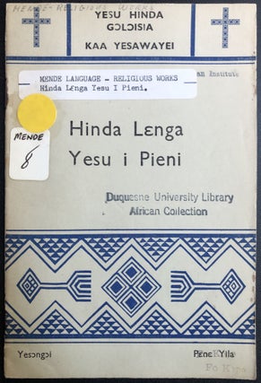 Item #H31390 Mende language: "Some Acts of Jesus" - Hinda Lenga Yesu i Pieni