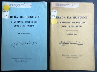 Item #H31432 Hausa language books on Islamic worship instruction: Ibada Da Hukunci, A Addinin...