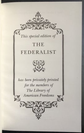 The Federalist (Facsimile of 1937 Modern Library edition)