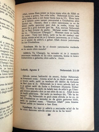 Hausa book of Bible study readings: Abincin Yini, Yuli-Satumba 1964
