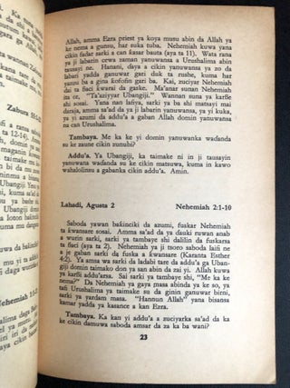 Hausa book of Bible study readings: Abincin Yini, Yuli-Satumba 1964