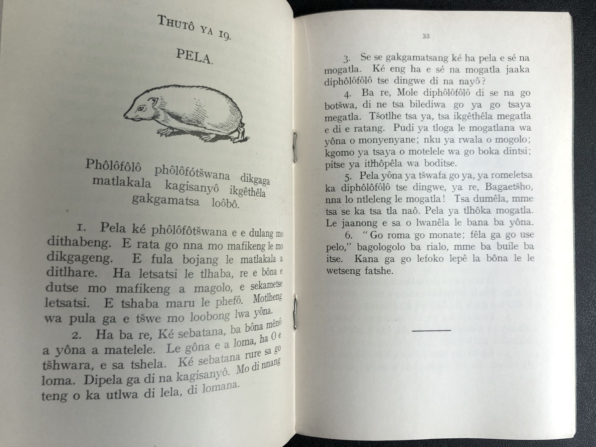 Tswana language reader for youth of African fables and animal stories ...