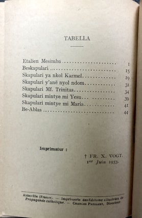 Ewondo language book of Catholic stories, some set in Africa: Etalien Mesimba