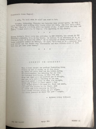 The New Talent, The Advance Guard Quarterly no. IX, July- August - September 1935 -- contributor's copy