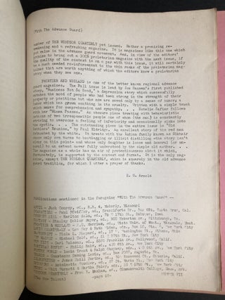 The New Talent, The Advance Guard Quarterly no.VII, January - February - March 1935 -- contributor's copy