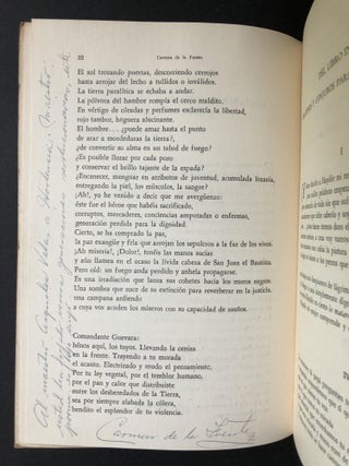 En memoria de Ernesto Che Guevara (1968) inscribed by de la Fuente to Arqueles Vela