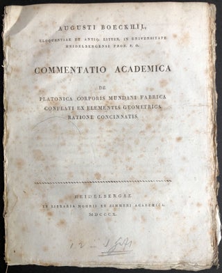 Item #H31696 Commentatio academica de Platonica corporis mundani fabrica conflati ex elementis...
