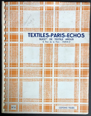 Item #H31716 Cahier Book No. 6, 1973, Cotons Tissés, with 30 original samples. La Societé...