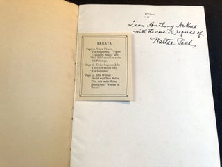 John Quinn, 1870-1925: Collection of Paintings, Water Colors, Drawings & Sculpture -- inscribed by Walter Pach to Leon Arkus