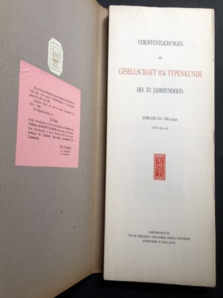 Veröffentlichungen der Gesellschaft für Typenkunde des XV. Jahrhunderts. Jahrgang XXI-XXII, 1927/1928, Tafel 1631-1793