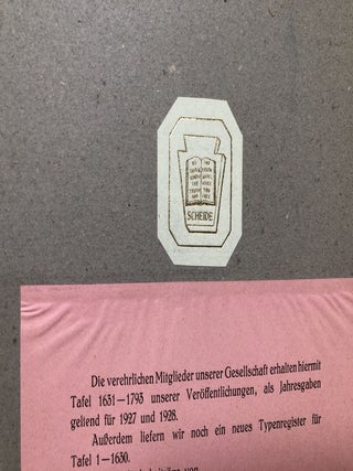 Veröffentlichungen der Gesellschaft für Typenkunde des XV. Jahrhunderts. Jahrgang XXI-XXII, 1927/1928, Tafel 1631-1793