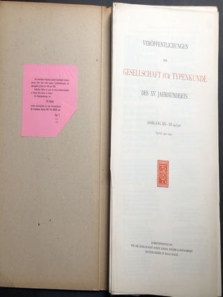 Veröffentlichungen der Gesellschaft für Typenkunde des XV. Jahrhunderts. Jahrgang XIX-XX, 1925/1926, Tafel 1501-1630