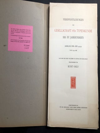Veröffentlichungen der Gesellschaft für Typenkunde des XV. Jahrhunderts. Jahrgang XXIII-XXIV, 1929/1930, Tafel 1794-1888