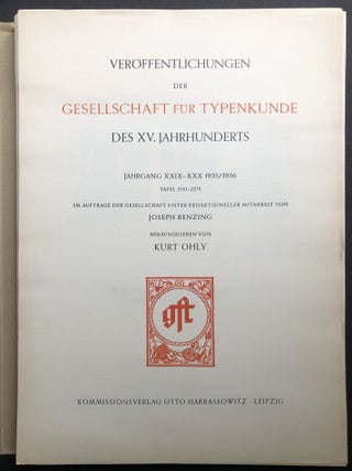 Veröffentlichungen der Gesellschaft für Typenkunde des XV. Jahrhunderts. Jahrgang XXIX-XXX, 1935/1936, Tafel 2151-2275