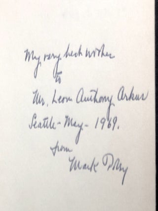 Foundations of World United - inscribed by painter Mark Tobey to Leon Arkus (museum director)