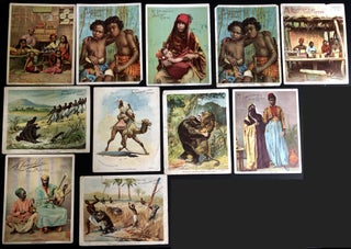 Item #H32119 11 large 1890s McLaughlin XXXX Coffee trade cards, Egyptians, Arabs, Africans, etc....