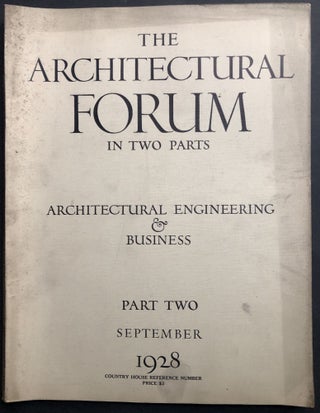 Item #H32289 The Architectural Forum, September 1928, Part Two: Engineering & Business. Elizabeth...