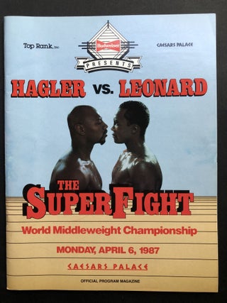 Item #H32332 1987 souvenir program Marvin Hagler vs. Sugar Ray Leonard, World Middleweight...