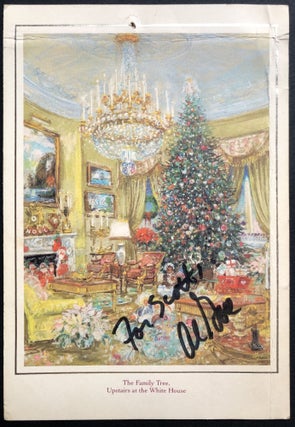 Item #H32575 1991 Hallmark card signed by Al Gore, "The Family Tree, Upstairs at the White House."