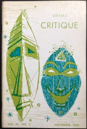 Item #H32662 Drama Critique, November 1960. G. K. Chesterton, Emmet Lavery