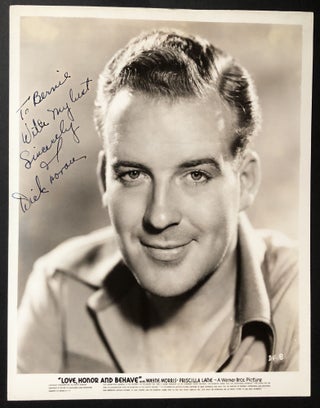 Item #H32696 1938 signed 8x10 studio portrait of Dick Moran from "Love, Honor and Behave" Dick Moran