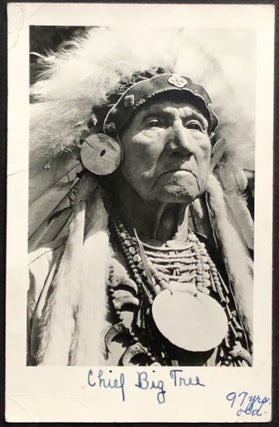 Item #H32730 Signed Real Photo Postcard, 1950s (?). Chief John Big Tree