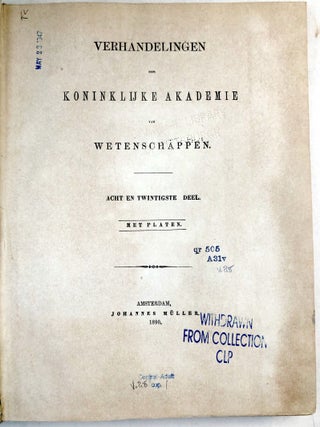 Verhandelingen der Koninklijke Akademie van Wetenschappen, Vol. 28, 1890