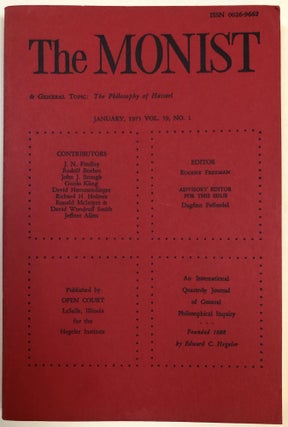 Item #H32894 The Monist, January 1975: The Philosophy of Husserl. Eugene Freeman, ed