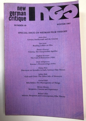 Item #H32930 New German Critique, Winter 1987: Special Issue on Weimar Film Theory. David...