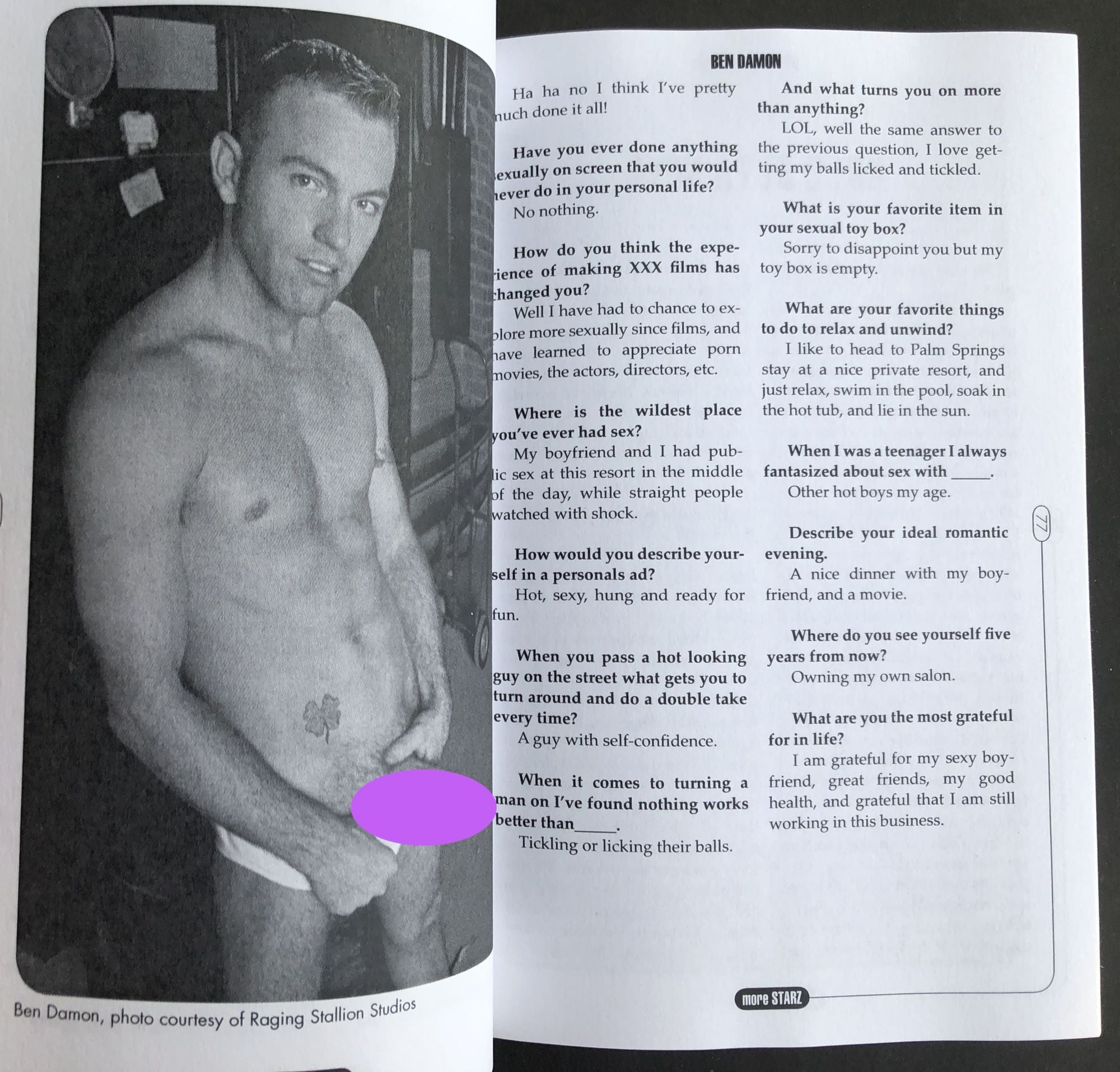 More Starz, interviews with the hottest men in gay adult entertainment |  Owen Keehnen | First Printing