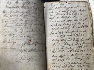 1851-1852 Hollidaysburg legal document with handwritten survey notebook from 1794-1795