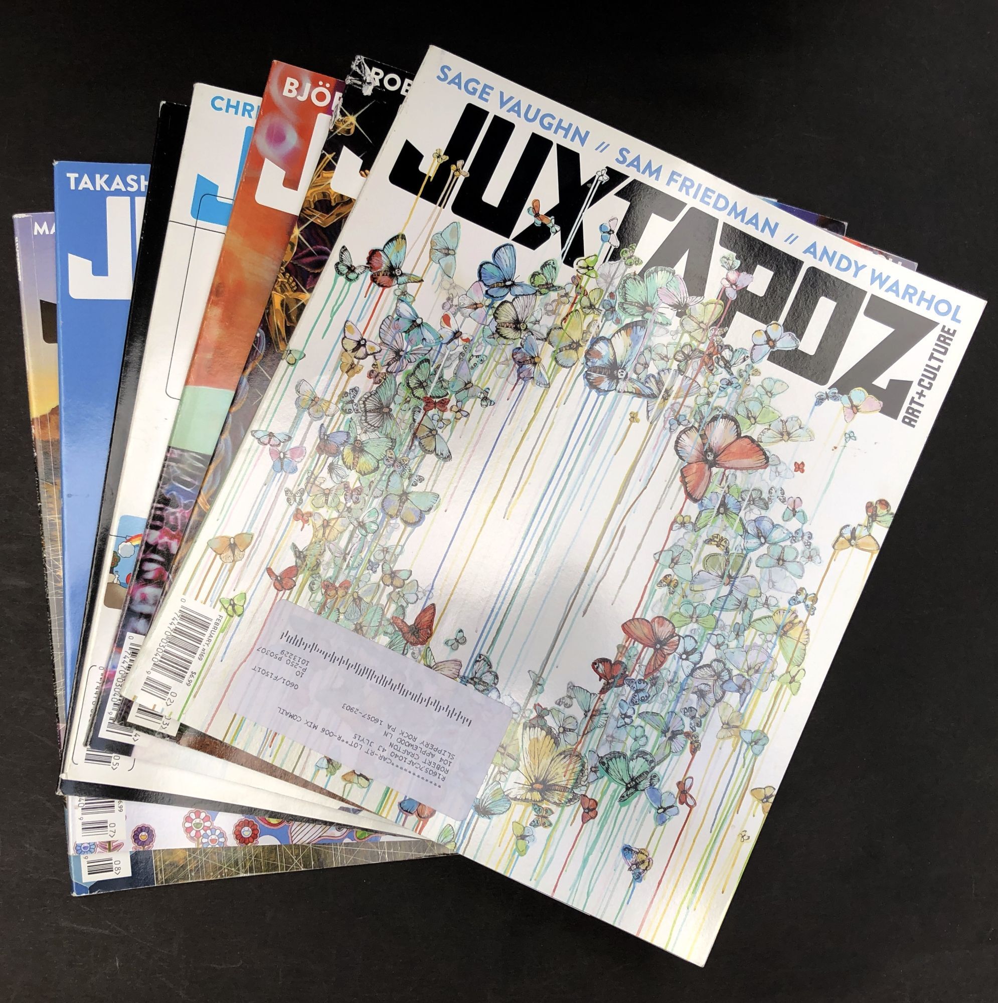 7 issues of JUXTAPOZ, February 2015 - August 2015: Nos. 169-175