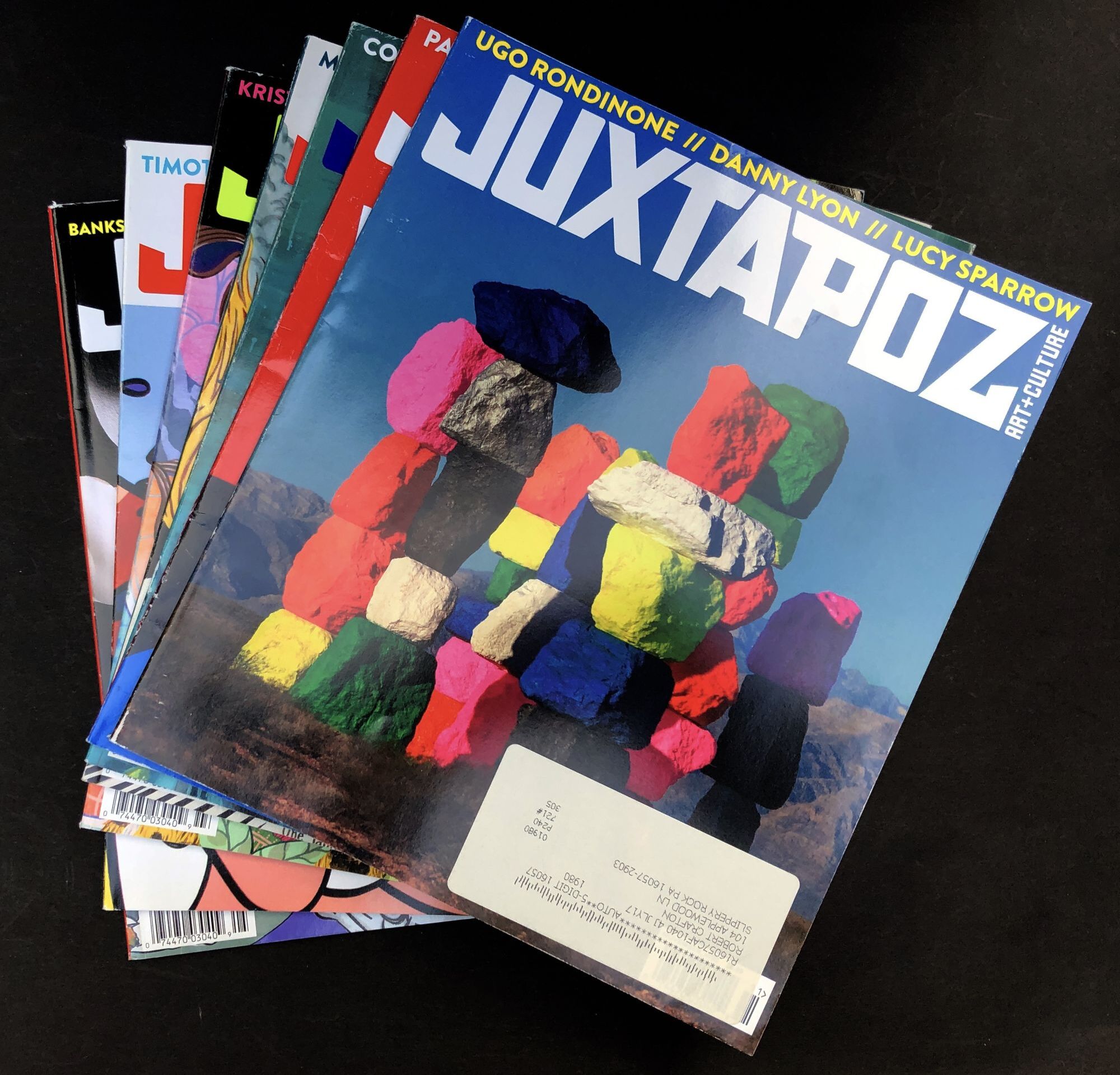 7 issues of JUXTAPOZ, November 2016 - May 2017, nos. 190-196