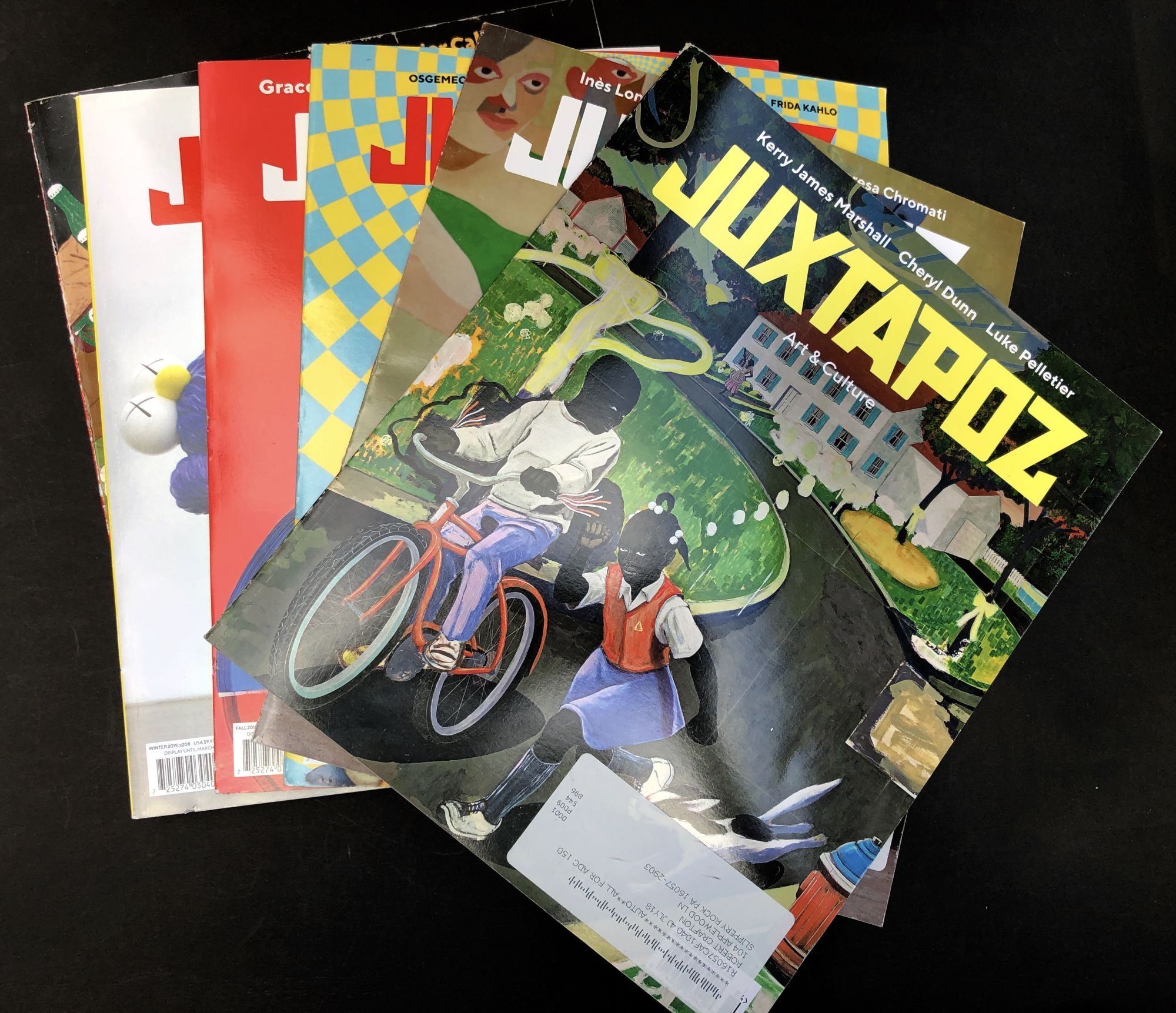 6 issues of JUXTAPOZ, Winter 2018 - Spring 2019, nos 204-209