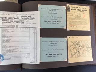 Large 1937 photo album documenting trip to Queen Elizabeth's coronation,