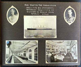 Large 1937 photo album documenting trip to Queen Elizabeth's coronation,