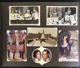 Large 1937 photo album documenting trip to Queen Elizabeth's coronation,