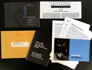 Group of books, publications, letters by/about Rae Davis, Canadian performance artist: Unfoldings, Being & Doing, etc.