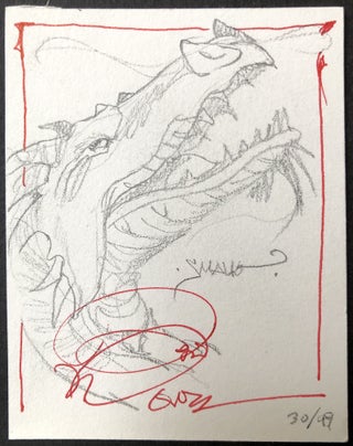 The Hobbit, Set of 36 Color Cards with original drawing of Smaug the Dragon, limited signed