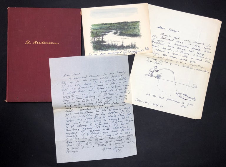 Item #H33258 Ib Andersen og dansk natur -- with letters from Andersen (with drawings!). Hans Hvass.