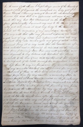 Item #H33268 Last will & testament of Joseph Mays including slaves, Augusta County, Virginia...