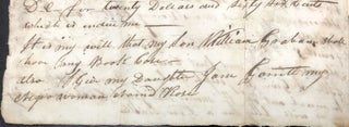 1824 last will & testament including slave, Monroe County Virginia (now West Virginia)