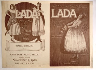 Item #H33286 Flyer for a performance by Lada at Carnegie Music Hall, NYC, 1920. Emily Schupp, aka...