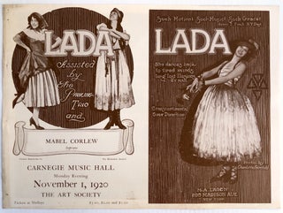 Item #H33288 Flyer for a performance by Lada at Carnegie Music Hall, NYC, 1920. Emily Schupp, aka...