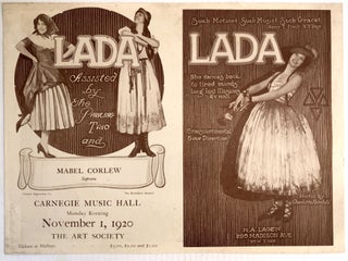 Item #H33289 Flyer for a performance by Lada at Carnegie Music Hall, NYC, 1920. Emily Schupp, aka...