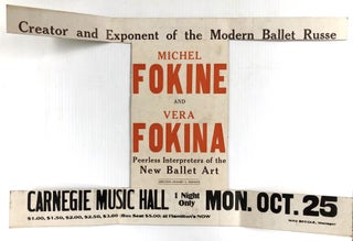 1920 brochure Michel Fokine & Vera Fokina, Carnegie Music Hall, Pittsburgh, with portion of large placard