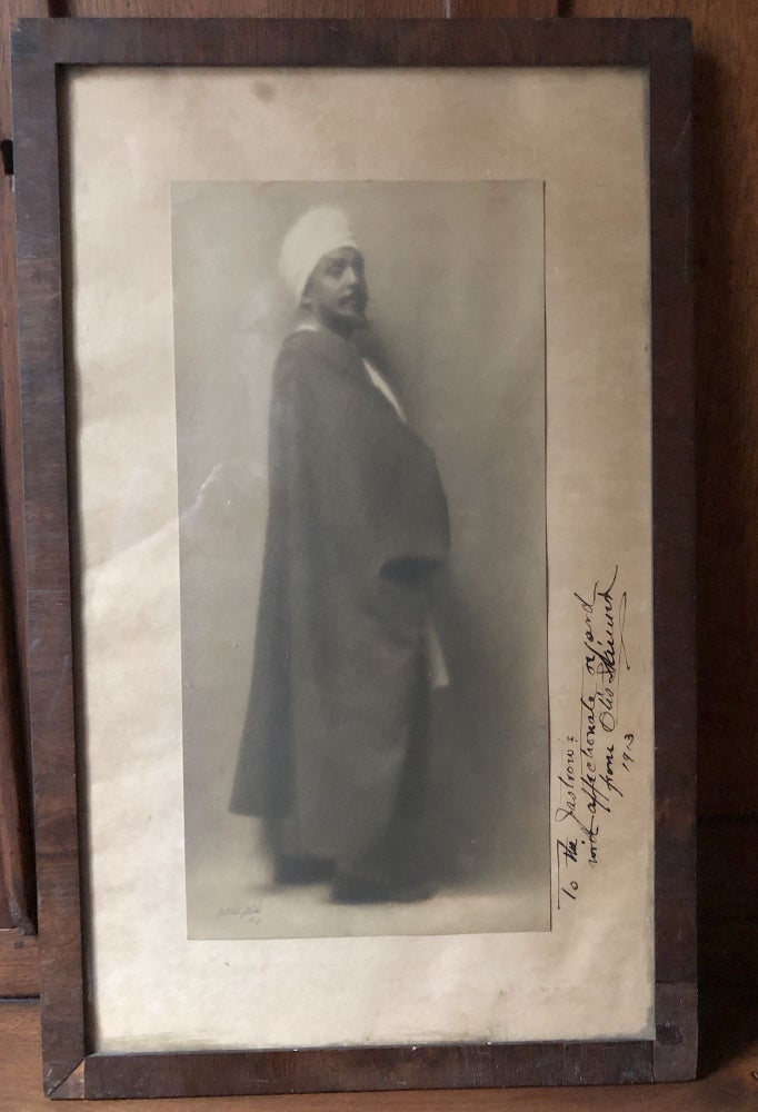 Item #H33305 1913 signed original photo of Otis Skinner as Hajj the Beggar in "Kismet" inscribed by Skinner. Arnold Genthe.