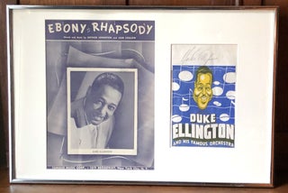 Item #H33307 Framed autographed memorabilia including sheet music for Ebony Rhapsody. Duke Ellington