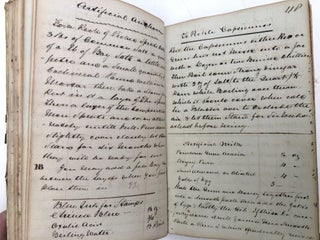 Early 19th century handwritten American recipe book: cakes, medicine, veterinary, polishes, perfume, drinks, fine arts, cordials