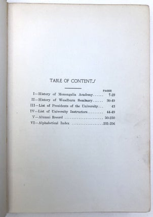 Alumni Record 1867-1903, West Virginia University